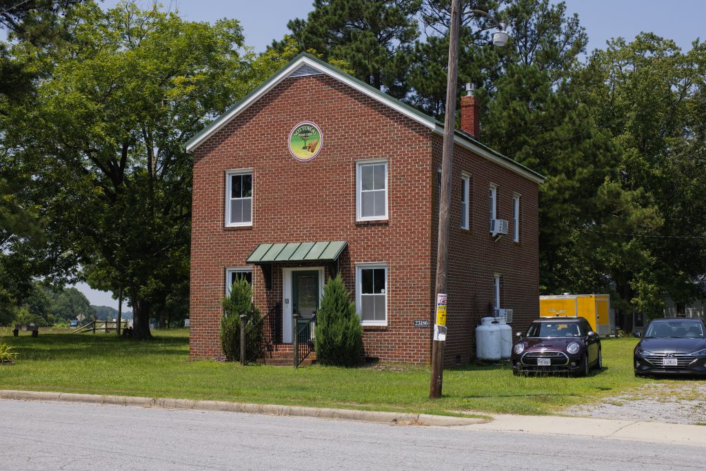 Exterior of the Nottoway Indian Tribe Community House and Interpretive Center in Capron, Virginia
